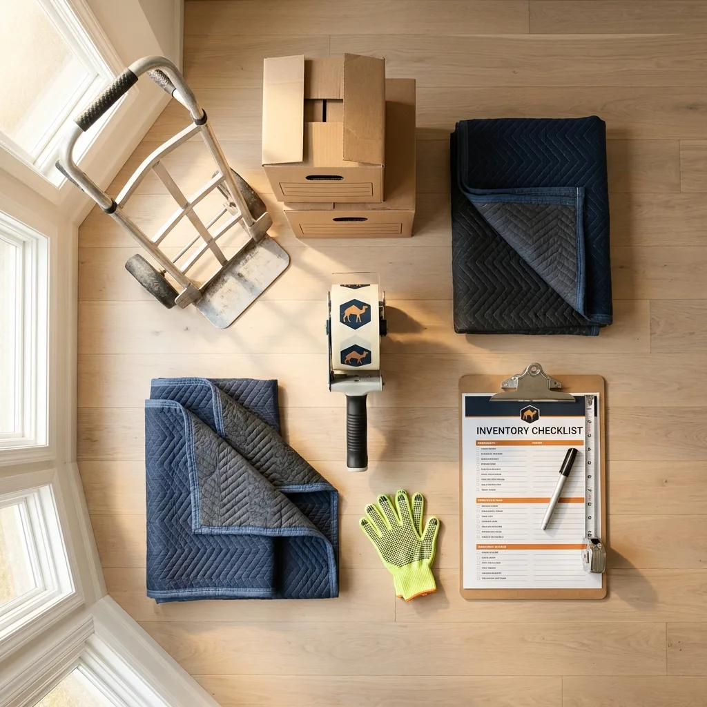 Professional moving supplies and packing materials layout for Sonora residential relocations