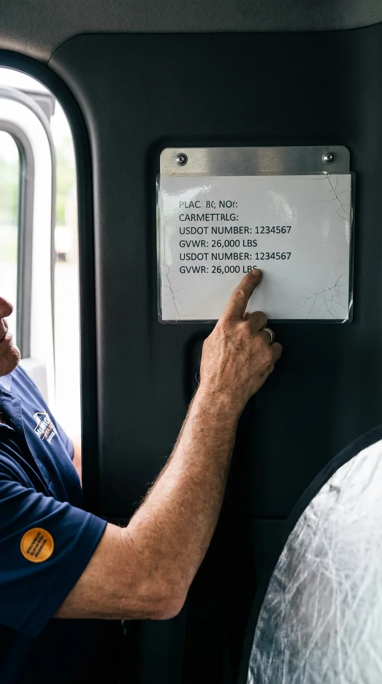 USDOT licensing placard verification in Sonora